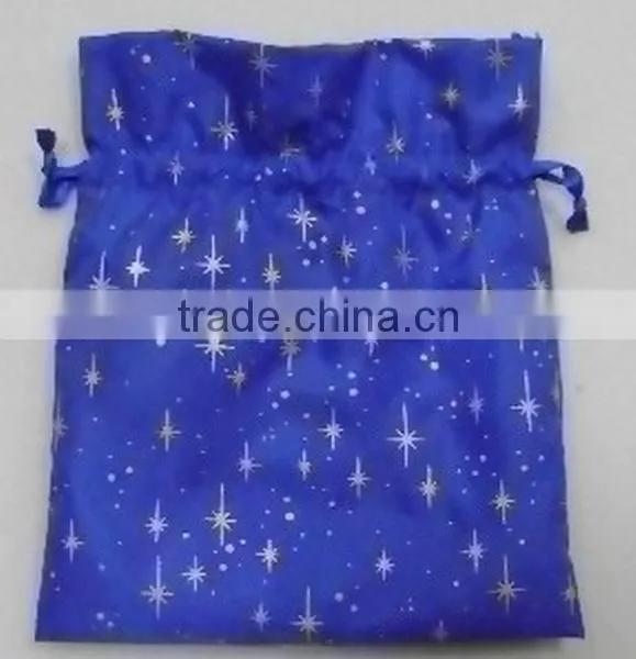 Orange velvet drawstring present pouch printed with dots and nuts bags for packing party candy/festive gifts