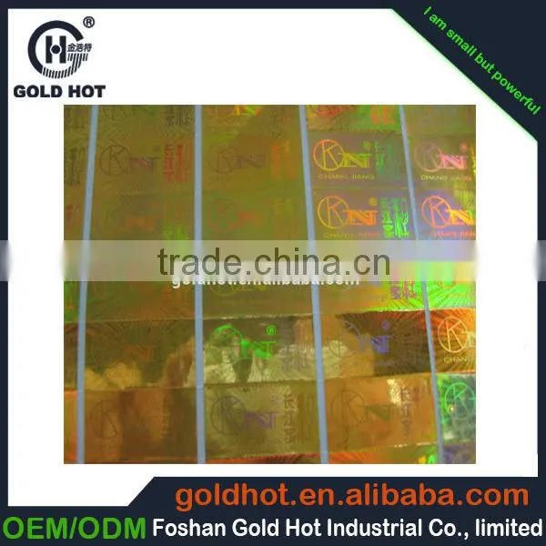 2015 best selling products golden holographic label hologram sticker