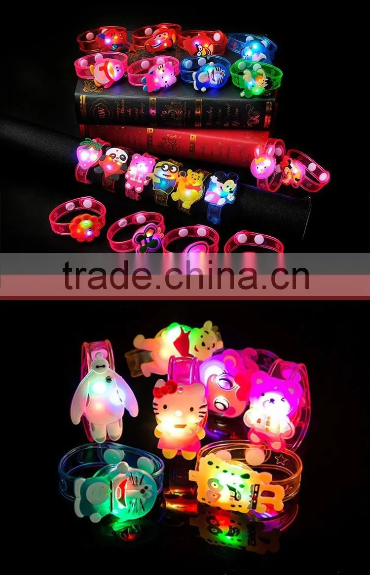 Hot Sell kids Gifts Cartoon Design Printing Flashes Custom LED Bracelet