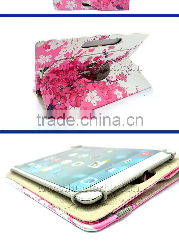 Hot Sell Pink Blossom Rotating Universal Tablet Case