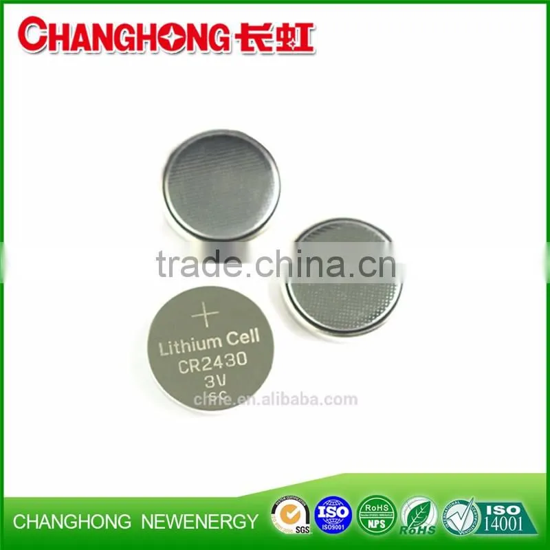 Changhong 3v lithium coin cell CR2430 new original cr2430 3v 280mah lithium battery