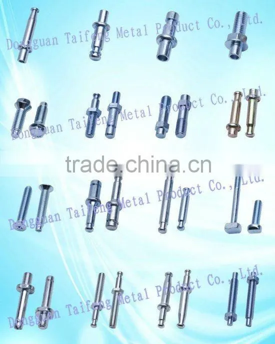 M12 partial thread stud bolts with nickel plated