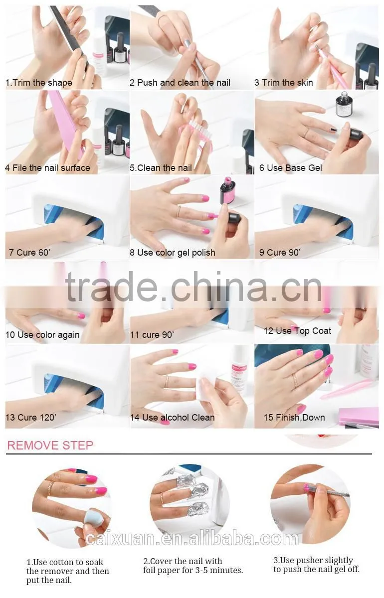 Caixuan Soak Off UV&LED Nail Art color nail gel polish soak off nail polish manufacturers