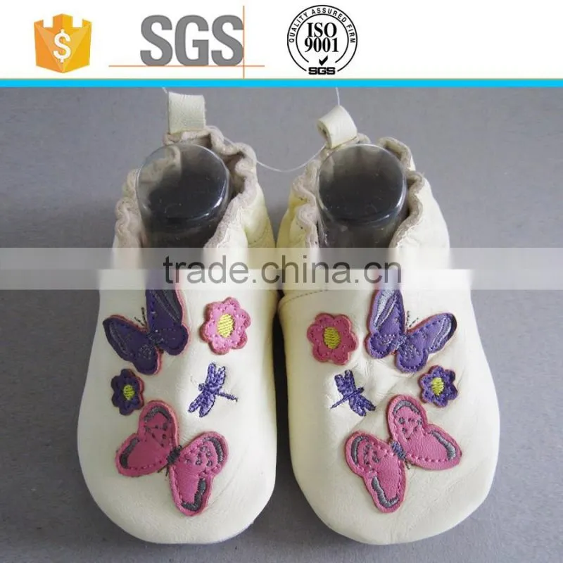 2016 nice girl boy kids sheep leather baby shoes with soft sole
