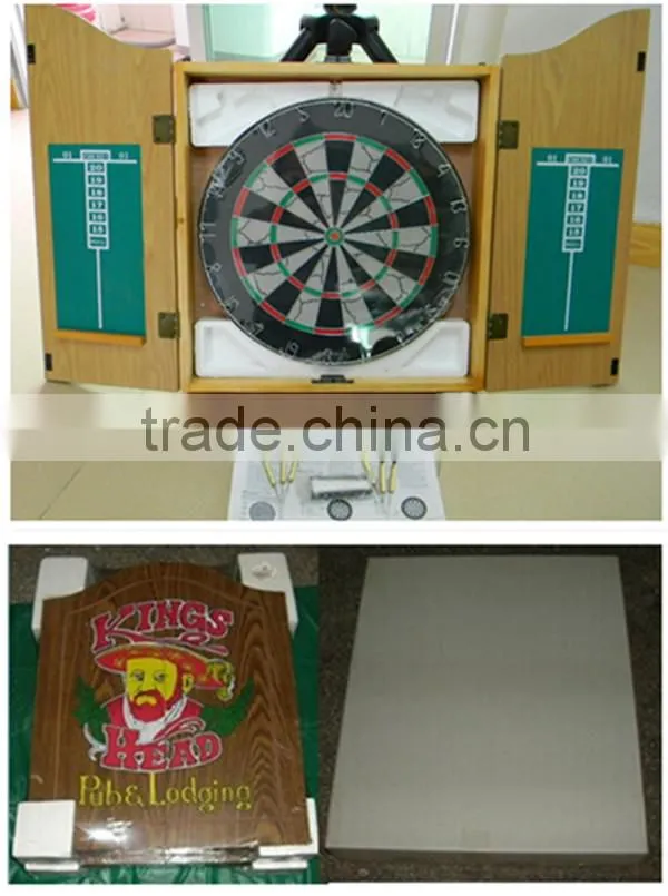 Dart Board Set, Wood Cabinet, Steel Tip Darts Professional Dartboard Darts
