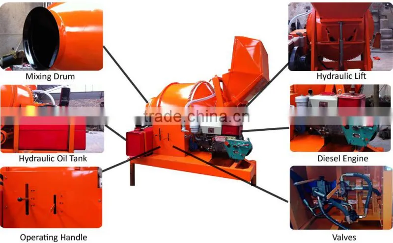 JZR Diesel the engine cement mixers machinery