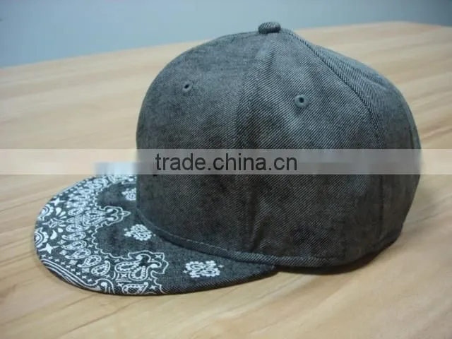 custom 2016 hot sell brim printed hats 6 panel flat embroidery gary snapback caps