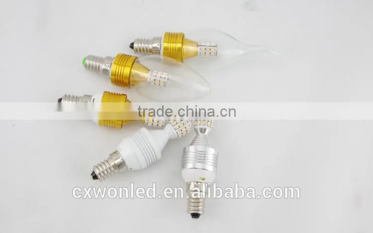 250LM Light Candle, Aluminum LED Candle Wholesale, E14 LED Candle Bulbs 3W 5W