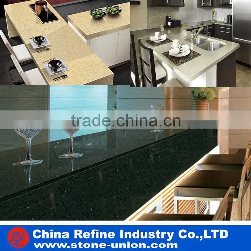 Polished quartz countertop