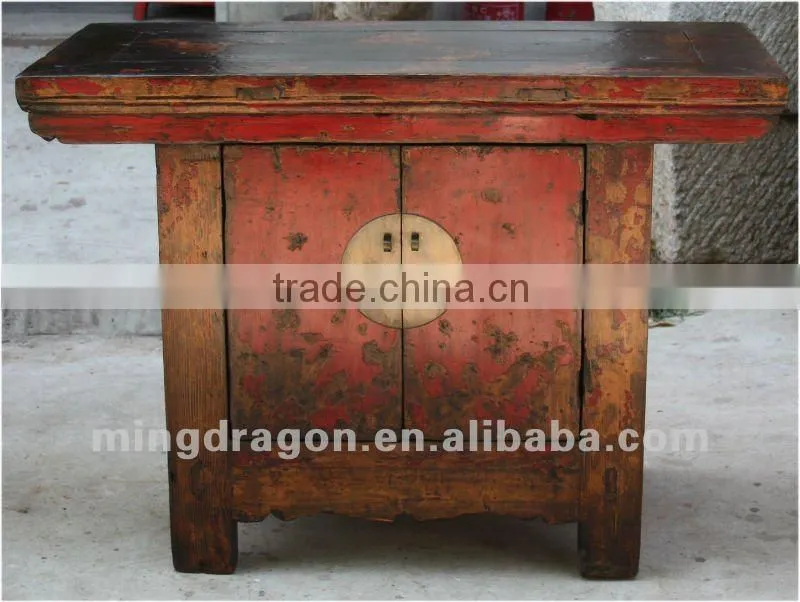 chinese antique furniture pine wood Gansu Red Two Door Cabinet