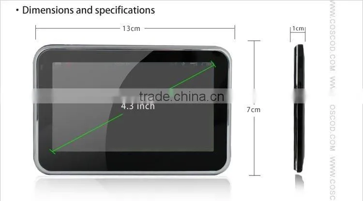 4.3 inch bluetooth gps