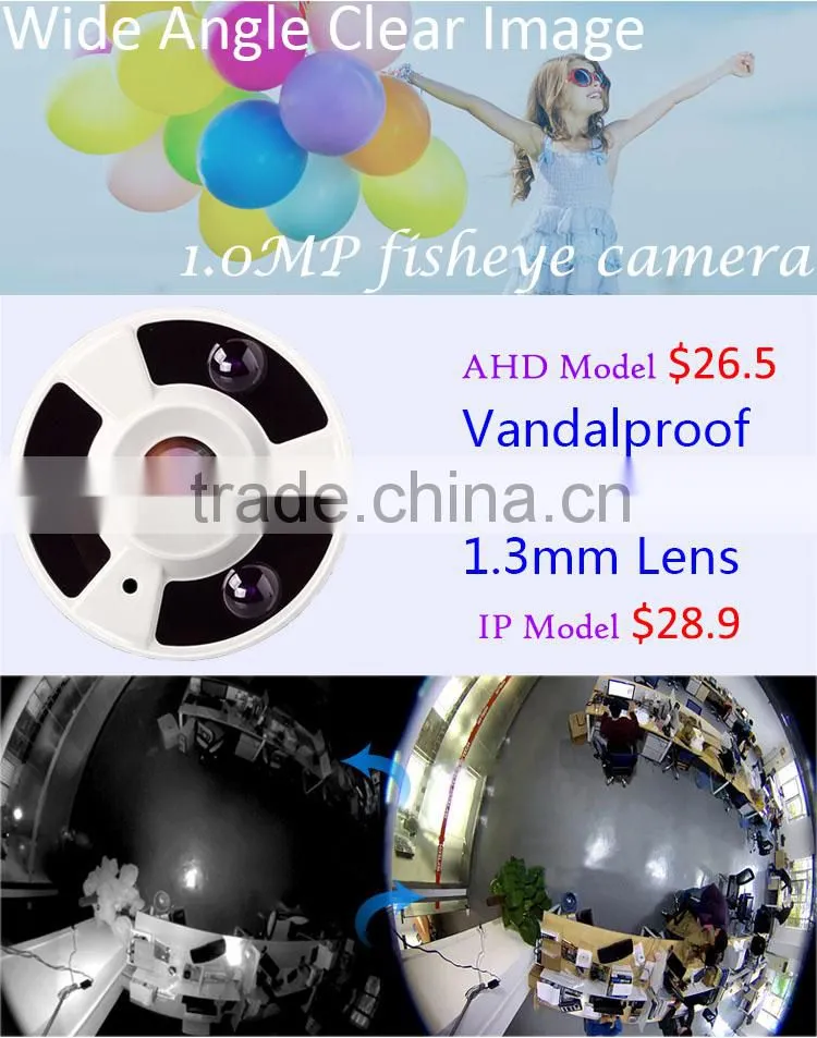 fisheye cctv camera 3g hunting 720P IP small mini camera 180degree 3.6mm fixed lens