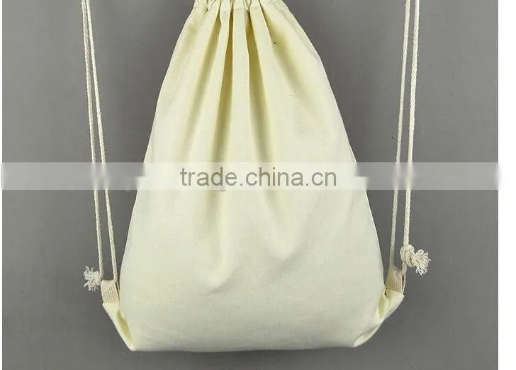 wholesale canvas cotton drawstring bag with various colors