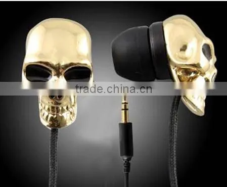 high quality mp3 skull in-ear earphone for mp3 /mp4 for promotion and gift