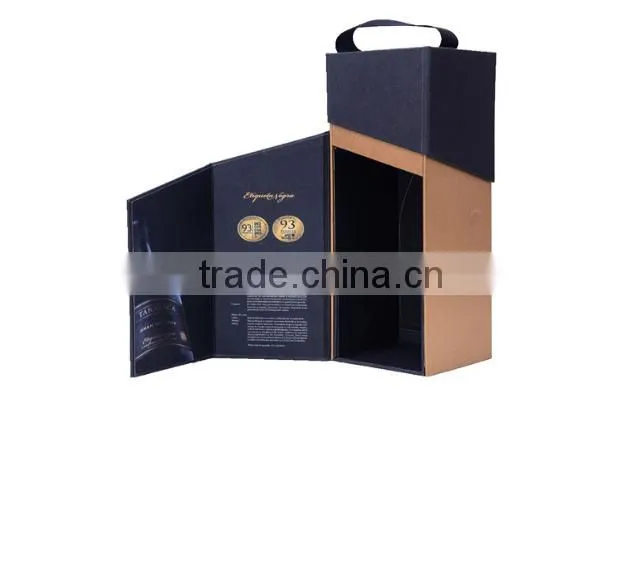 High quality paper wine gift box,leather wine box