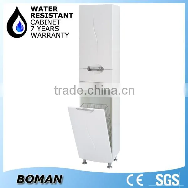 Slim Tall Storage Bathroom Corner Cabinet White