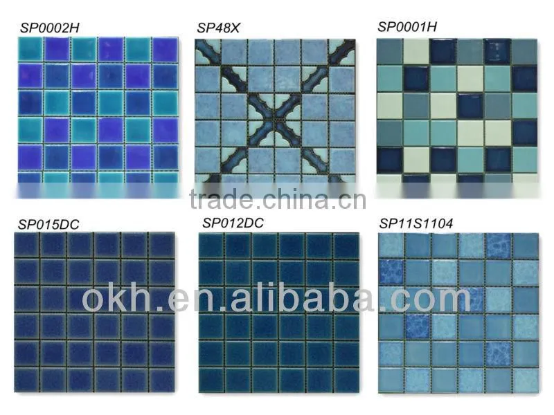 Blue color mosaic tile