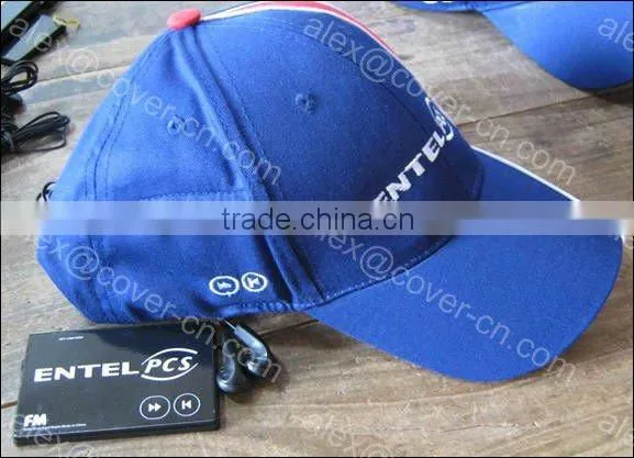FM+AM Radio caps /Mp3 hats for 2014 world cup with custom logo