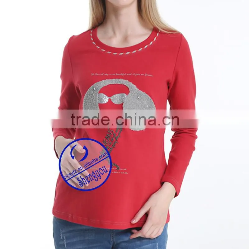 Custom Spandex Organic Cotton Interlock Applique Maternity Clothes