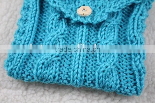 Custom design acrylic material handmade knitted ladies purse