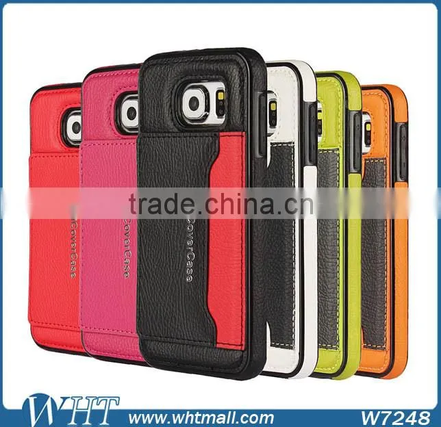 Mobile Phone Accessories Luxury Leather Card Case for Samsung S6