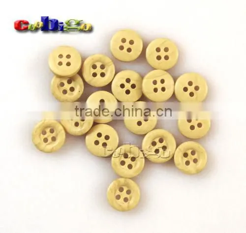 10mm(14L)Dia. Lmitation Wood Vein Resin Round Buttons With 4 Holes Sewing Craft For Hap Bag Shoe Garment #FLN003-10B