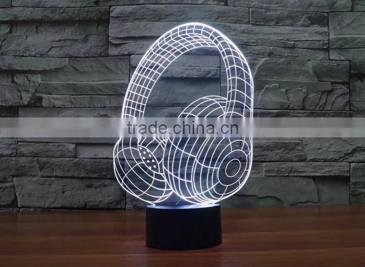 Novelty Lighting fashionable Table Lamp Touch Switch 3D LED Night Light Acrylic Colorful Gradient Atmosphere Lamp With USB Line