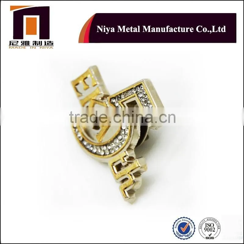 Perfect In Workmanship Anniversary Of The Company Crystal Letter Lapel Pin Manufacturers China