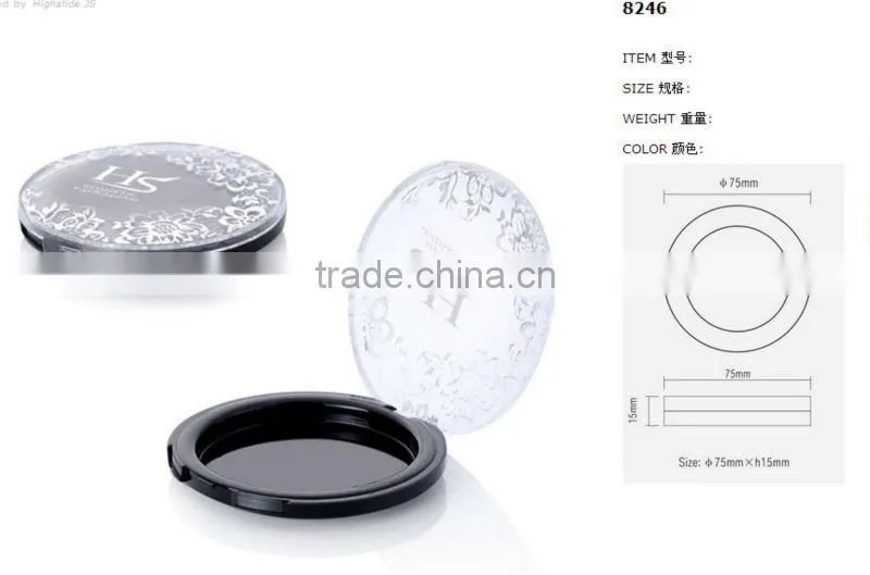 Custom empty round transparent blush case