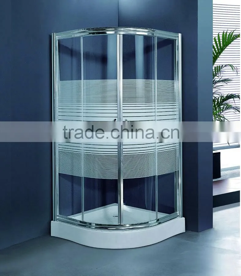 6mm tempered glass simple shower room with acrylic base for home use
