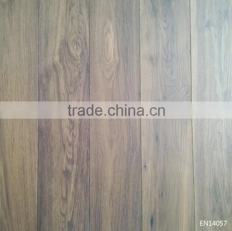 Antique Dark Smoked White Oak Wood Parquet Flooring