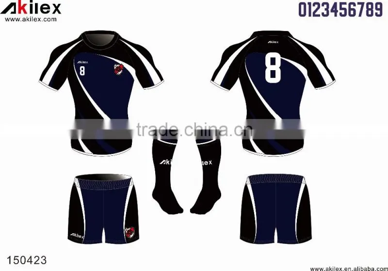 custom 100% polyester sublimation best quality rugby jersey