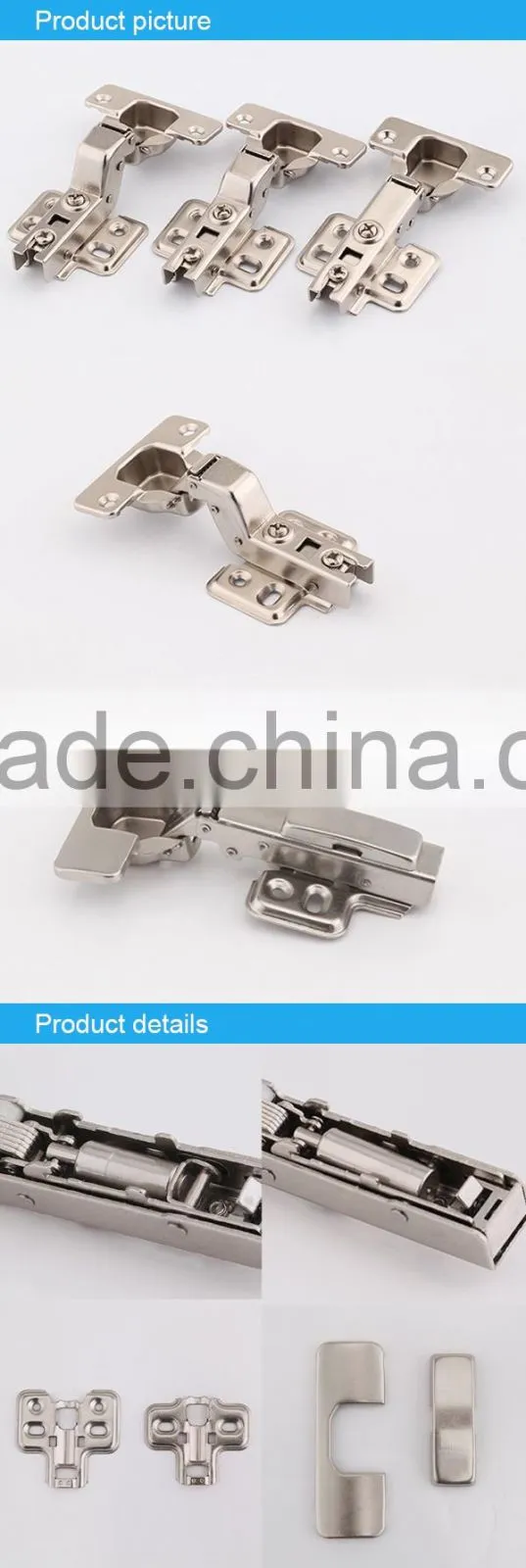 Slide on hydraulic hinge for cabinet
