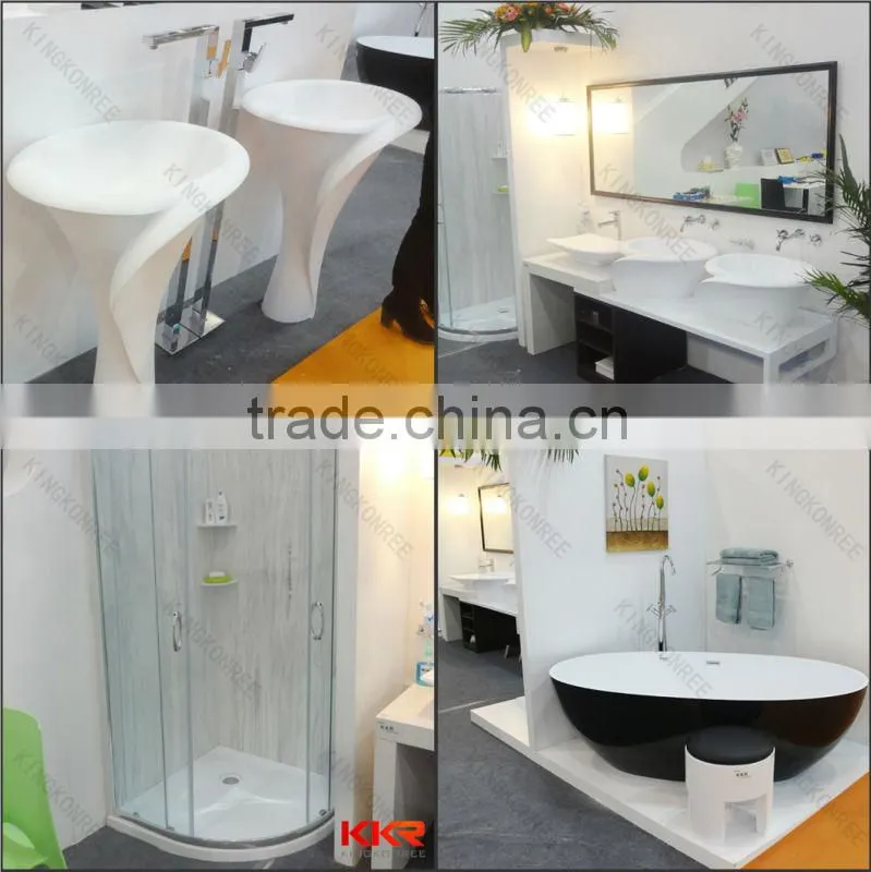 Round bathroom shower tray, polymarble shower base