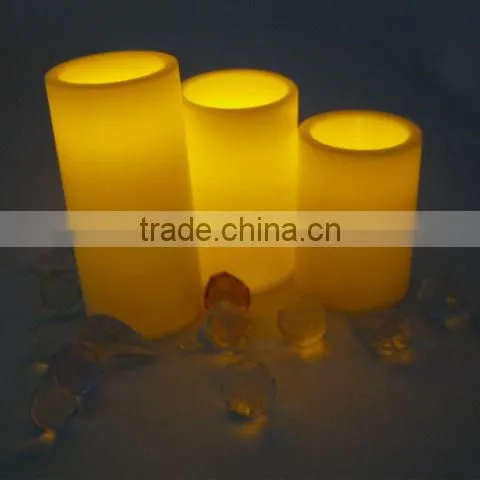 Multisize battery operated plastic flameless ivory glitter led candles