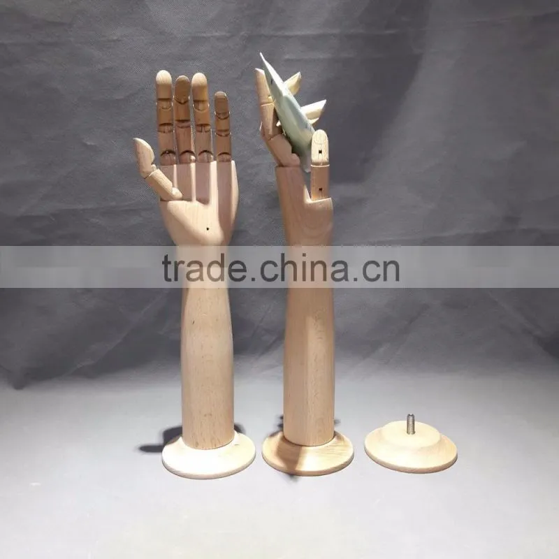 39cm height Manikin Flexible Wooden Mannequin Hand 45cm wooden hand