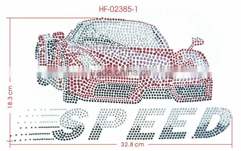 Fast And Furious Hot Pink Sportcar Need for Speed Hot Fix Motif Iron On Rhinestone Transfer