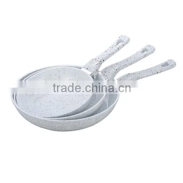 Forged Aluminium White Ceramic Marble Frying Pan