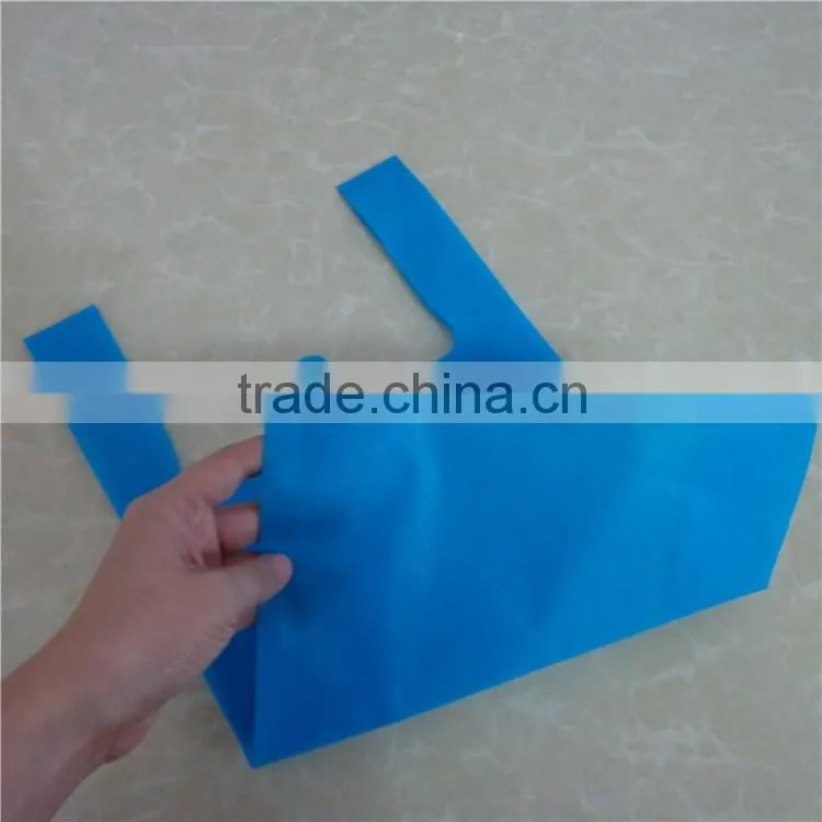Blue color no printing cheap plastic pp bag t shirt pp bag vest carrier handle pp non woven bag