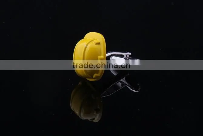 Yellow Enamel Cufflink,Yellow Cap Cufflink,Funny Cufflink