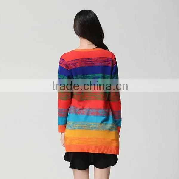 sweater manufacturers ladies colorful long sleeve fashion style