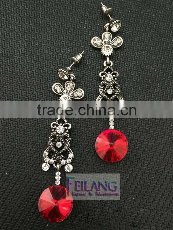 Retro Style Drop Red Jewelry Earrings Hypoallergenic Earrings