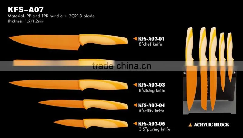 High Quality New Style color coated Kitchen Knife Set