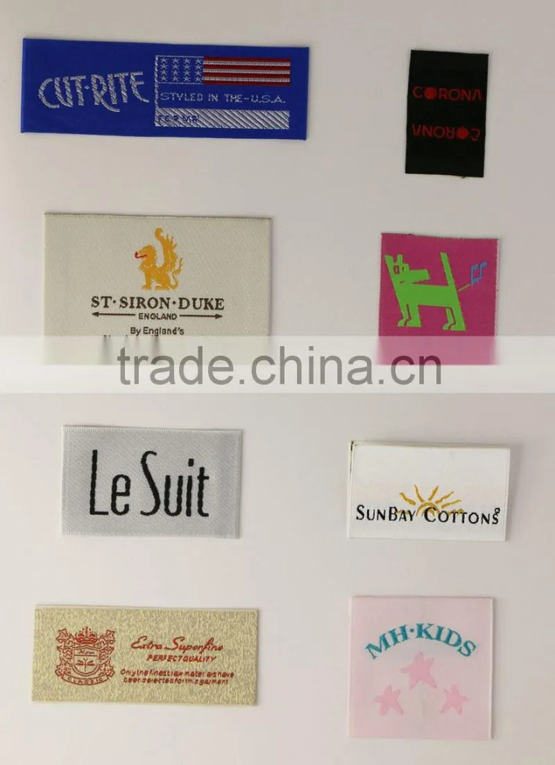 China Customize Brand Name Fabric Cloth Garment Label Woven Cheap Clothing Label