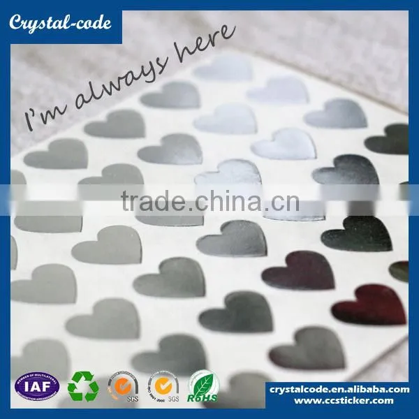 Accept order film sheet personized silver foil sticker