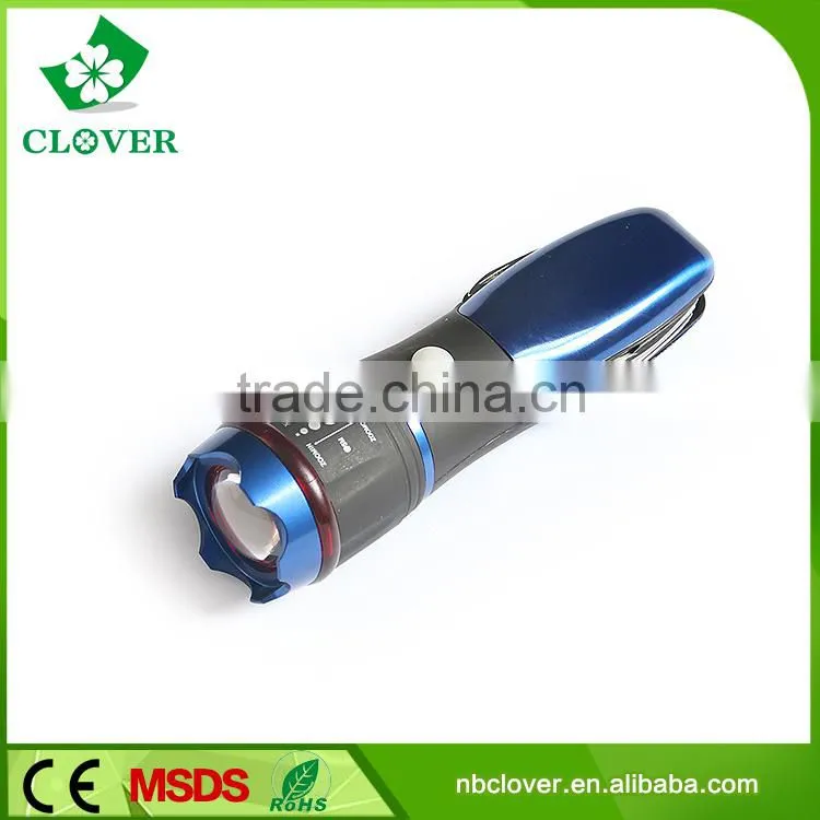 Multi-function 1W LED tool flashlight powerful small led zoom flashlight