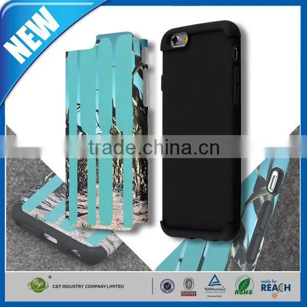 C&T Luxury Style High Quality silicone+pc hybrid combo case for iphone6 flower cover