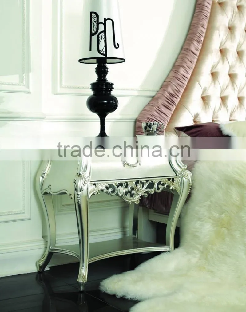 Royal luxury European style bedroom furniture set, antique Bed Bedside table Dressing table Bench