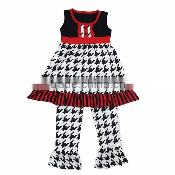 Kaiyo baby clothes factory new outfit pictures of latest gowns designs sleeveless ruffle dress and pants OEM service clothing