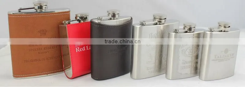 Jagermeister stainless steel hip flask gift set